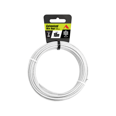 Pinnacle 2mm x 10m Galvanised PVC Coated Wire Rope Hardware