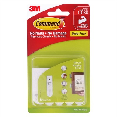 Command™ 1.8kg Small White Picture Hanging Strips - 8 pieces