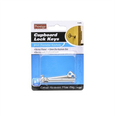 Prestige 6mm Cupboard Lock Key 2 pcs