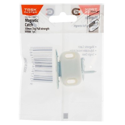 Taskmaster 30mm 2kg White Magnetic Catch 4 pcs