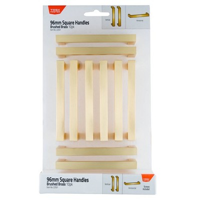 Taskmaster 96mm Brushed Brass Square Handle - 10 pieces