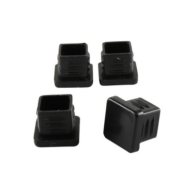 Surface Gard 16mm Black Square Plastic Internal Chair Tip 4 pcs