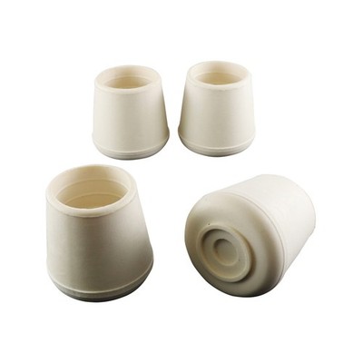 Surface Gard 29mm White Round External Rubber Chair Tips 2 pcs