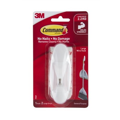 Command™ Large White Adhesive Wire Hook - 1 piece
