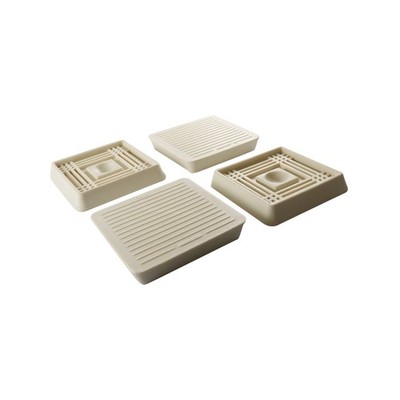 Surface Gard 51 x 51mm Almond Square Rubber Base Castor Cup 2 pcs