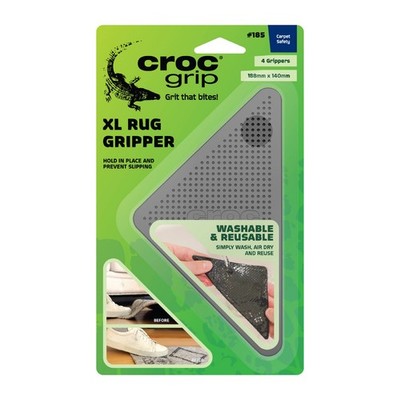 Croc Grip Extra Large Adhesive Rug And Mat Grippers - 4 pieces