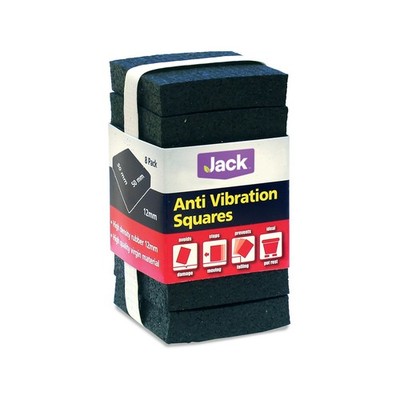 Jack 50 x 50 x 12mm Anti Vibration Squares - 8 pieces