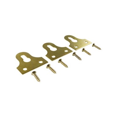 Everhang Brass Plated Picture Hanging Keyhole Plates 2 pcs