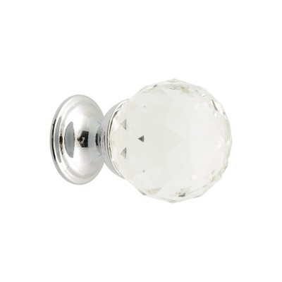 Prestige 25mm Chrome Plated Glass Knob Door Hardware