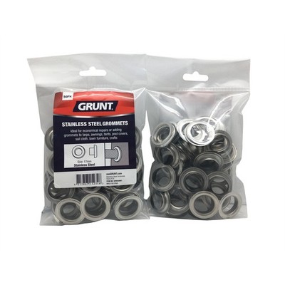 GRUNT 17mm Stainless Steel Webbing Grommets - 50 pieces Hardware