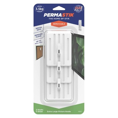 Permastik Extra Large Picture Hooks - 3 pieces Hardware