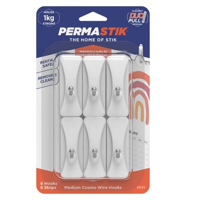 Permastik Medium Cosmo Wire Hooks - 6 pieces Hardware