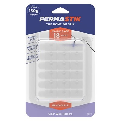 Permastik Clear Wire Holders - 18 pieces Hardware