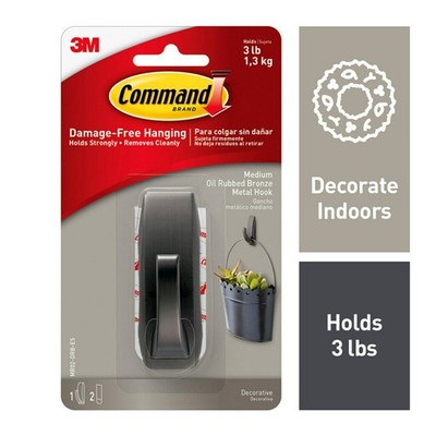 Command 1.3kg Black Metal Hooks Hardware