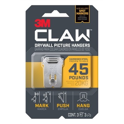 3M Claw 20kg Heavyweight Hanging Solution - 3 pieces Hardware
