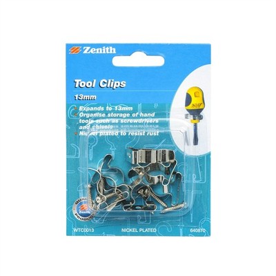 Zenith 13mm Nickel Plated Tool Clip - 7 pieces Workshop Tool