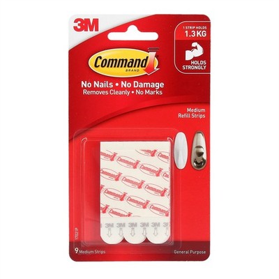 Command™ Medium White Adhesive Refill Strips - 9 pieces Hardware