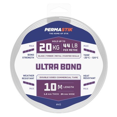 Permastik 10m x 24mm Ultra Bond Mounting Tape Plumbing