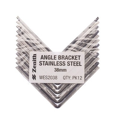 Zenith 38mm Stainless Steel Angle BracketÂ - 12 pieces Hardware