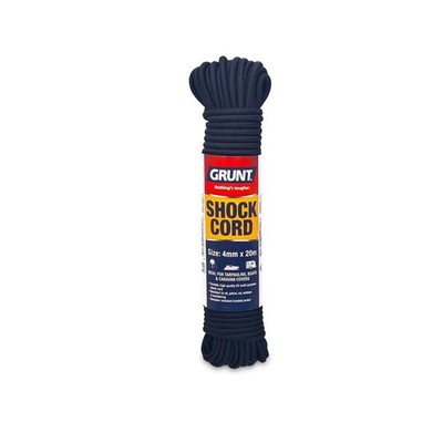 GRUNT 4mm x 20m Black Shock Cord Hardware