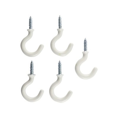 Everhang 12mm White PVC Cup Hook 4 pcs Hardware