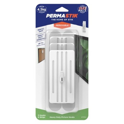 Permastik Heavy Duty Picture Hooks - 3 pieces Hardware