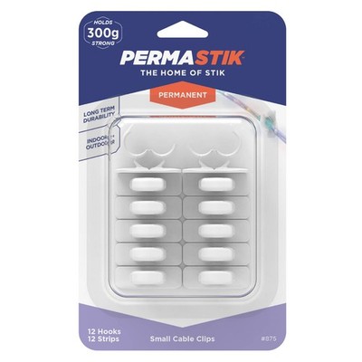 Permastik Small Permanent Cable Clips - 12 pieces Car Wiring Adapter