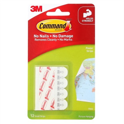 Command White Adhesive Poster Strips 2 pcs Hardware