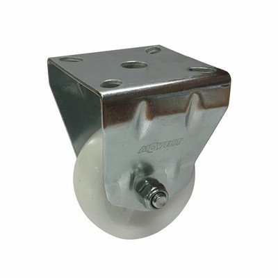 Move It 50mm White Polypropylene Fixed Plate Castor 2 pcs Hardware
