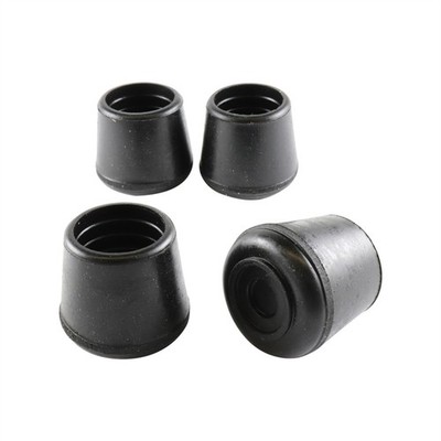 Surface Gard 22mm Black Round Rubber External Chair Tip 4 pcs Hardware
