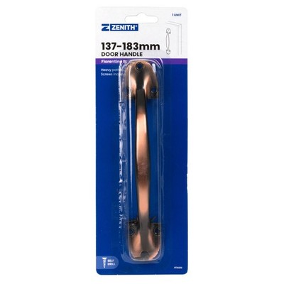 Zenith 137-183mm Florentine Bronze D Shape Heavy Duty Door Handle(0)2 colours