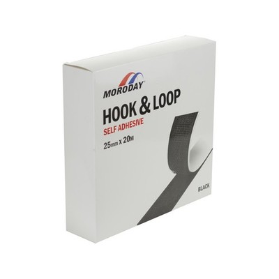 Moroday 25mm x 20m Black Self Adhesive Hook And Loop Hardware