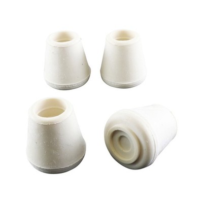Surface Gard 13mm White Round External Rubber Chair Tips 4 pcs Hardware