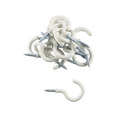 Everhang 21mm White PVC Cup Hook - 15 pieces Hardware
