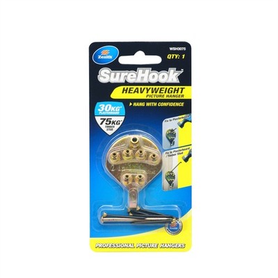 Zenith 30 / 75kg Zinc Plated SureHook Heavy Weight Picture Hanger Hardware