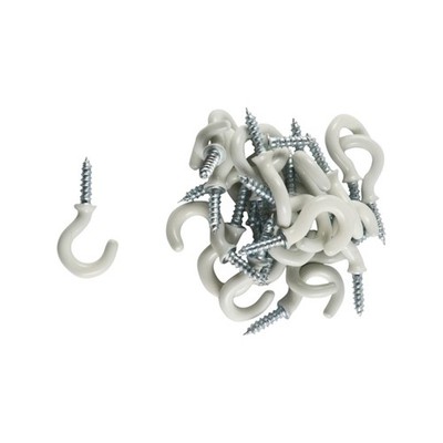 Everhang 7mm White PVC Cup Hook - 25 pieces Hardware
