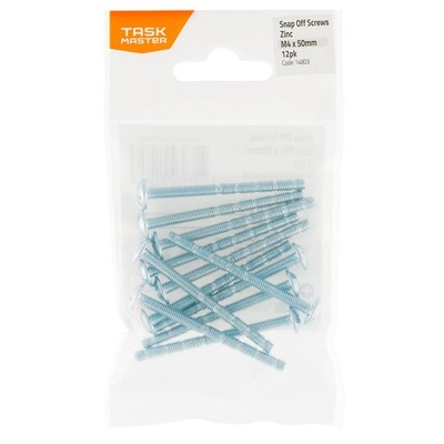 Taskmaster M4x 50mm Zinc Snap Off Screw 4 pcs Hardware