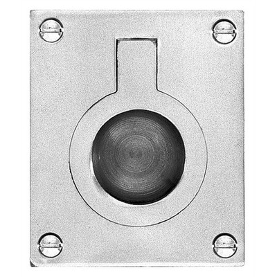 Delf 52mm x 64mm Satin Chrome Flush Ring Pull Hardware