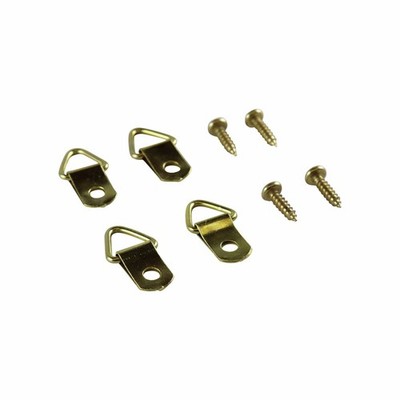 Everhang 6kg Brass Plated Picture Hanging Triangle D-Ring 2 pcs Hardware