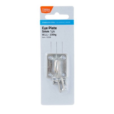 Taskmaster 5mm 316 Stainless Steel Square Eye Plate 2 pcs Hardware