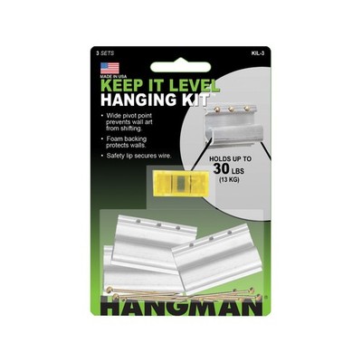 Hangman Level Picture Hanging Kit - 3 pieces Hardware
