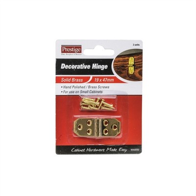 Prestige 19 x 47 x 1mm Polished Brass Decorative Hinges Door Hardware