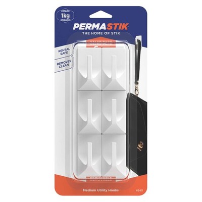Permastik Medium Utility Hooks - 6 pieces Hardware