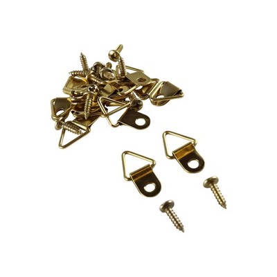 Everhang 6kg Brass Plated Picture Hanging Triangle D-Ring - 25 pieces Hardware