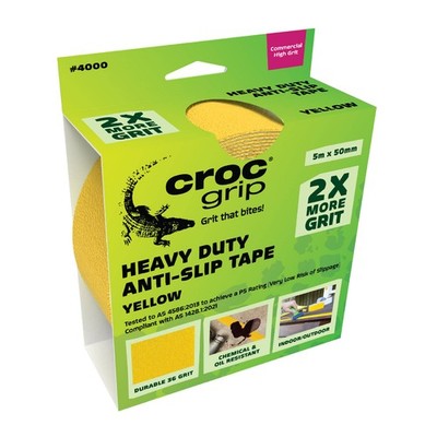 Croc Grip 5m x 50mm Yellow Heavy Duty Anti-Slip Tape Plumbing