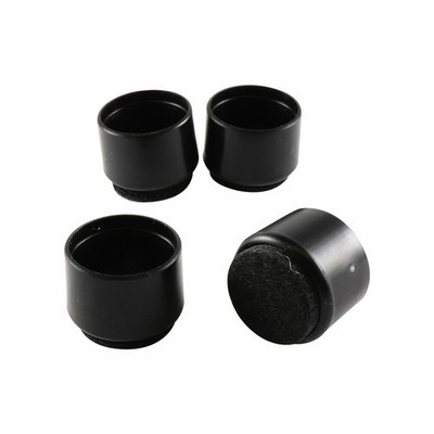 Surface Gard 19mm Black Round External Felt Based Chair Tips 4 pcs Hardware