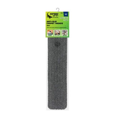 Croc Grip 500mm x 100mm Grey Anti-Slip Carpet Treads - 3 pieces Hardware