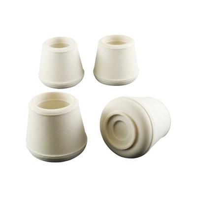 Surface Gard 19mm White Round External Rubber Chair Tips 4 pcs Hardware