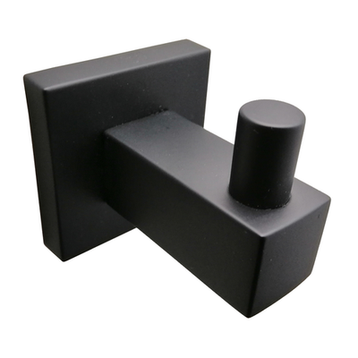 Barelli Piazza Matte Black Single Robe Hook(2)2 colours Hardware