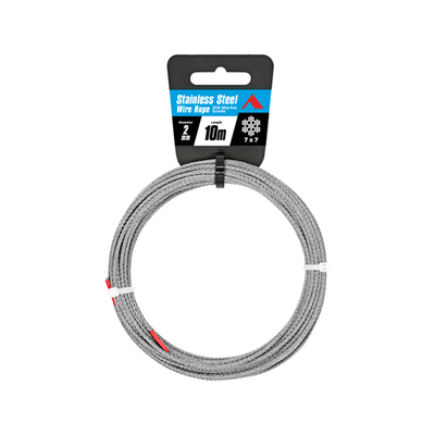Pinnacle 2.0mm x 10m Marine Grade Stainless Steel Wire Rope Hardware